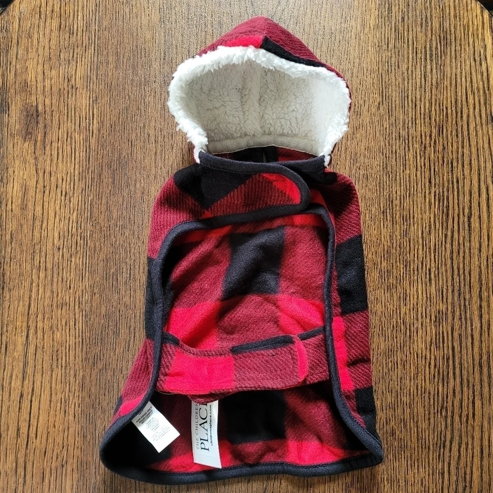 The Children’s Place Dog Bear Buffalo Plaid Fleece Coat Size Small NEW with Tags